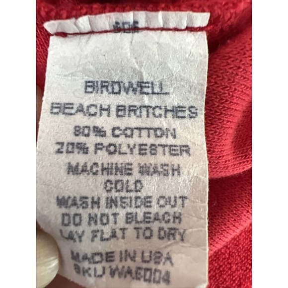 WOMENS BIRDWELL BEACH BRITCHES RED SOFT FRENCH TERRY SHORT SLEEVE POLO SHIRT L - Picture 13 of 13